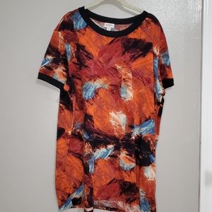 LuLaRoe Liv 3X Orange Black Blue Gently Worn